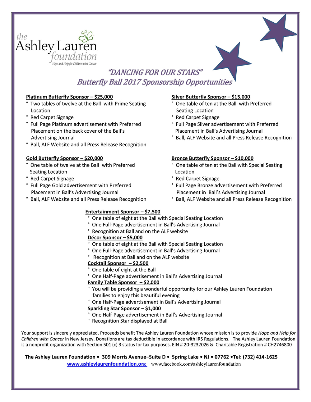 Butterfly Ball Sponsorship Opportunities